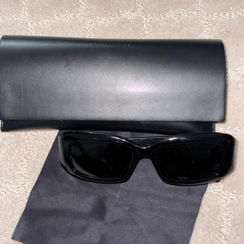 Yves Saint Laurent Black Sunglasses with Black Case - Picture 5 of 5